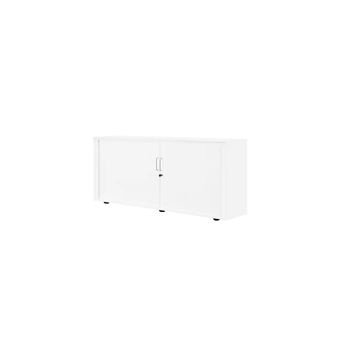 Roldeurkast, 2 ordnerhoogten, 1-delig, met middenwand, B 1600 mm, wit