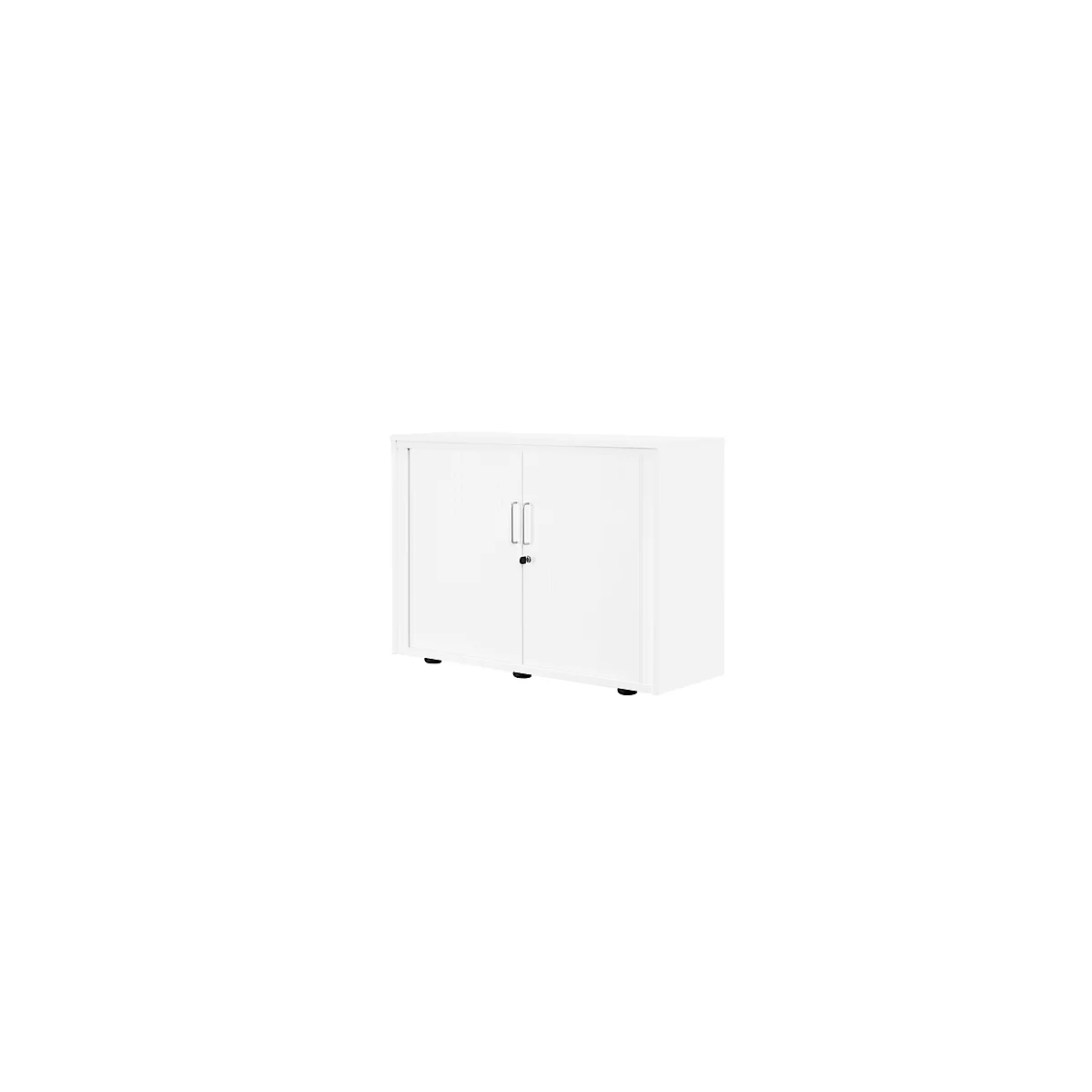 Roldeurkast, 2 ordnerhoogten, 1-delig, zonder middenwand, B 1000 mm, wit