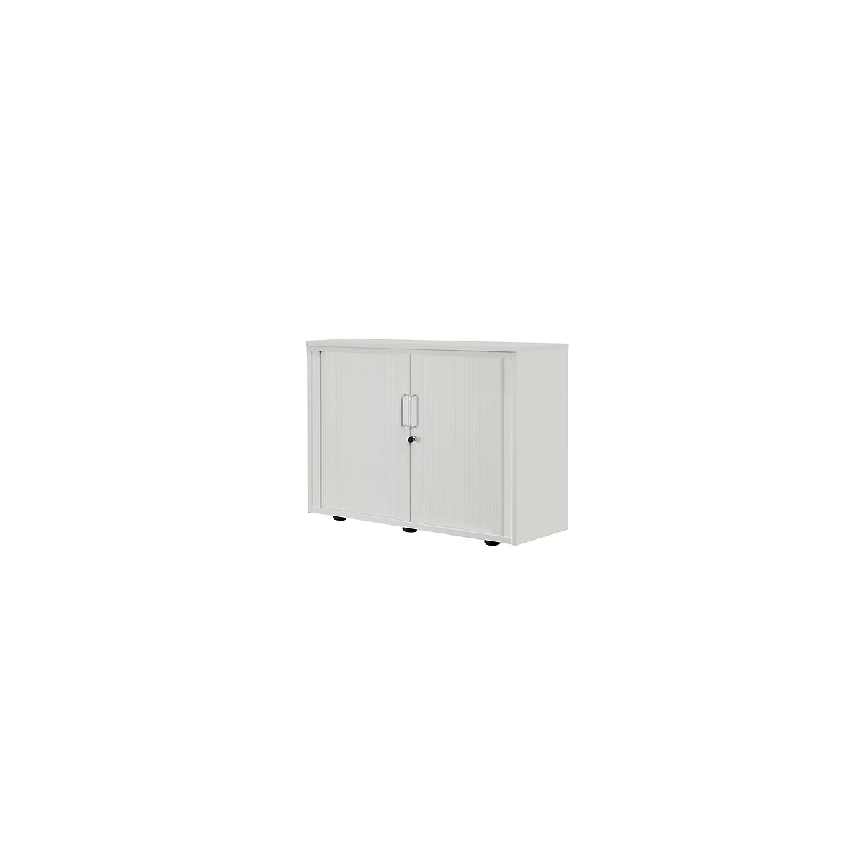 Roldeurkast, 2 ordnerhoogten, 1-delig, zonder middenwand, B 1000 mm, zilver