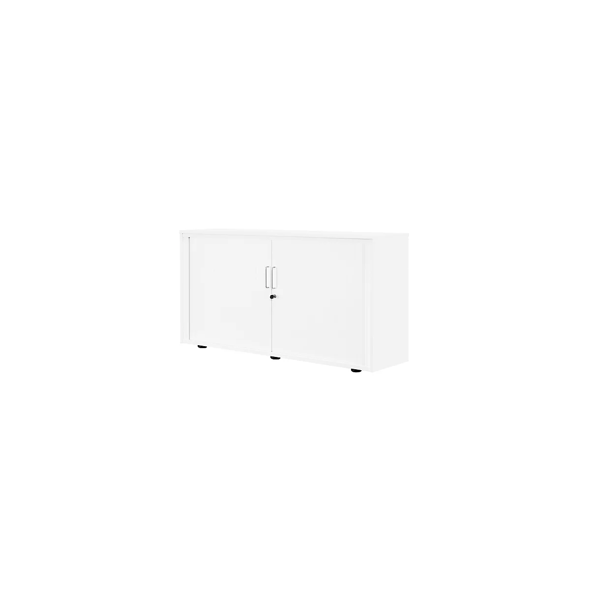 Roldeurkast, 2 ordnerhoogten, 1-delig, zonder middenwand, B 1350 mm, wit