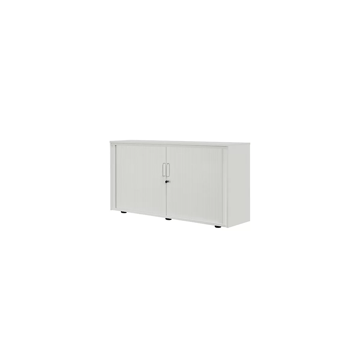 Roldeurkast, 2 ordnerhoogten, 1-delig, zonder middenwand, B 1350 mm, zilver