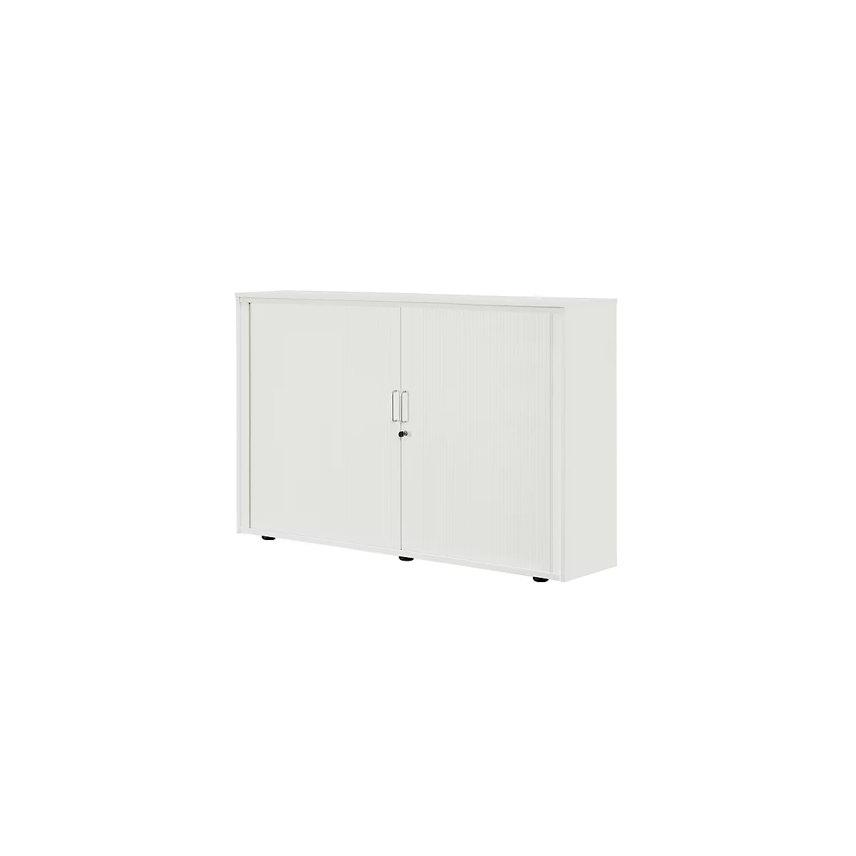 Roldeurkast, 3 ordnerhoogten, 1-delig, met middenwand, B 1600 mm, lichtgrijs