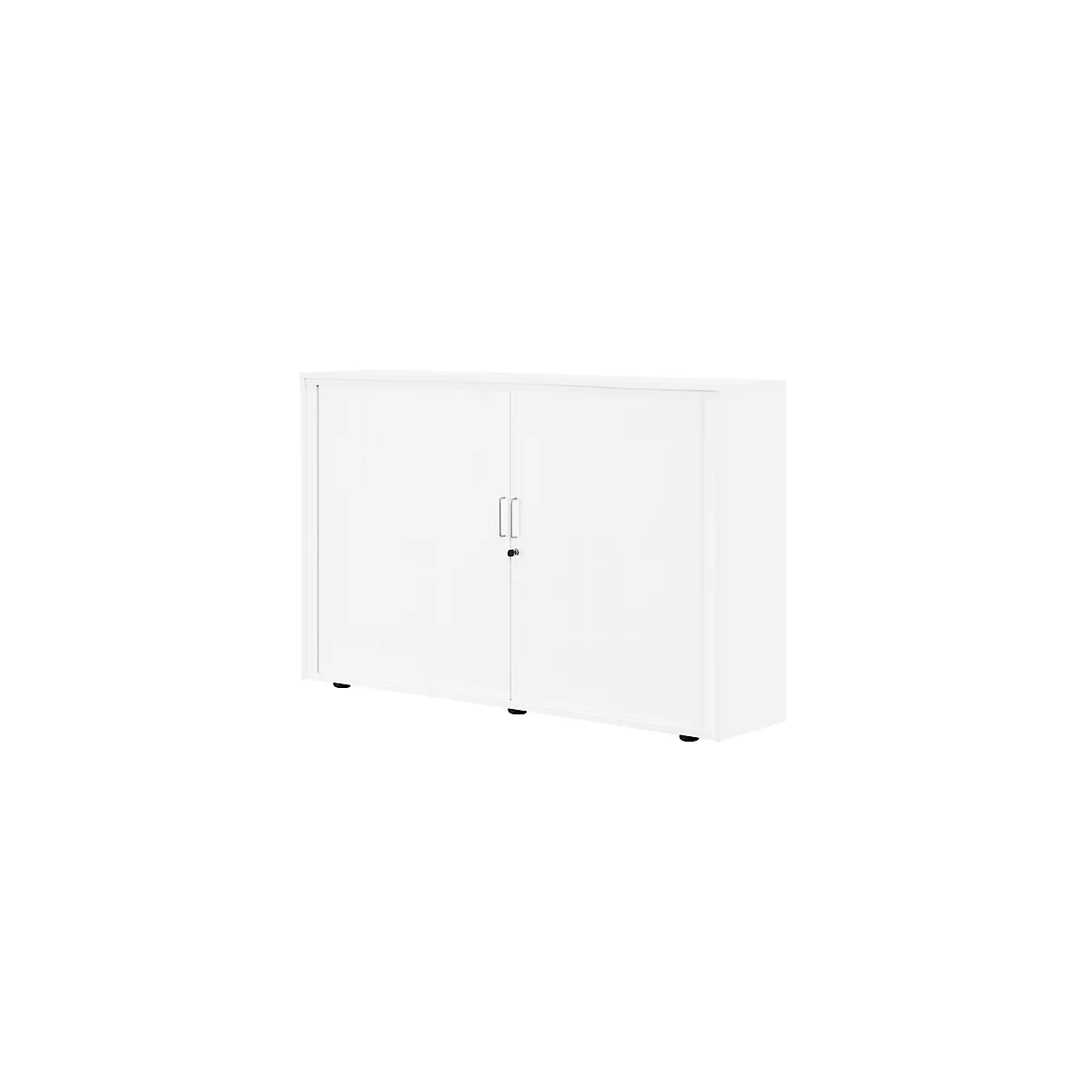 Roldeurkast, 3 ordnerhoogten, 1-delig, met middenwand, B 1600 mm, wit
