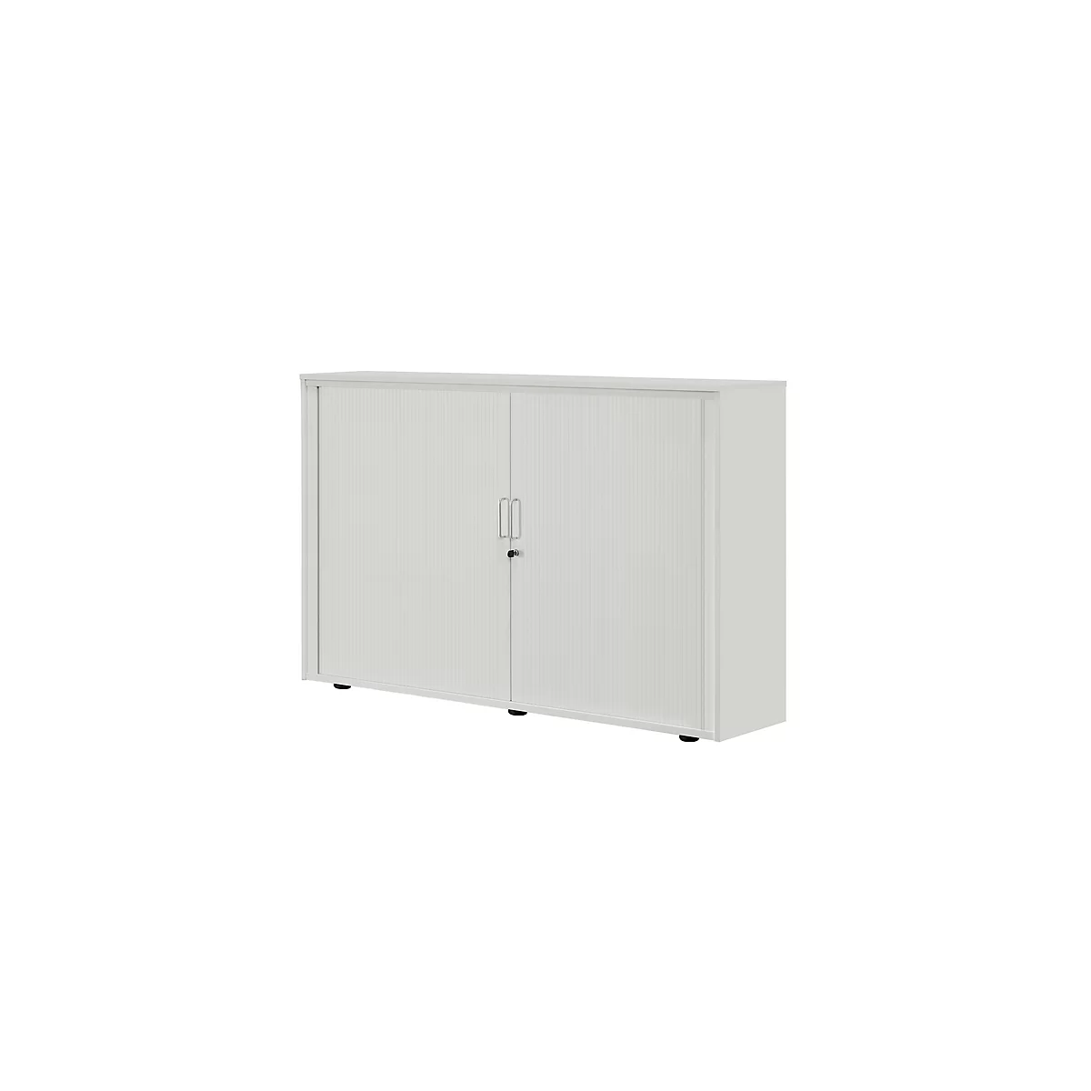 Roldeurkast, 3 ordnerhoogten, 1-delig, met middenwand, B 1600 mm, zilver