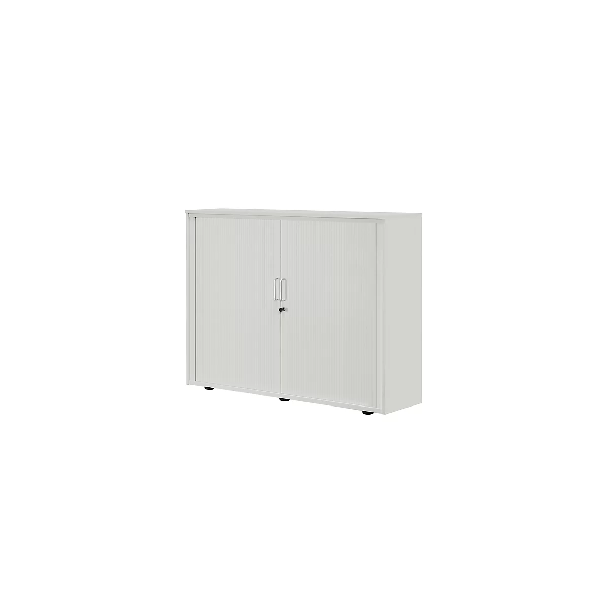 Roldeurkast, 3 ordnerhoogten, 1-delig, zonder middenwand, B 1350 mm, zilver