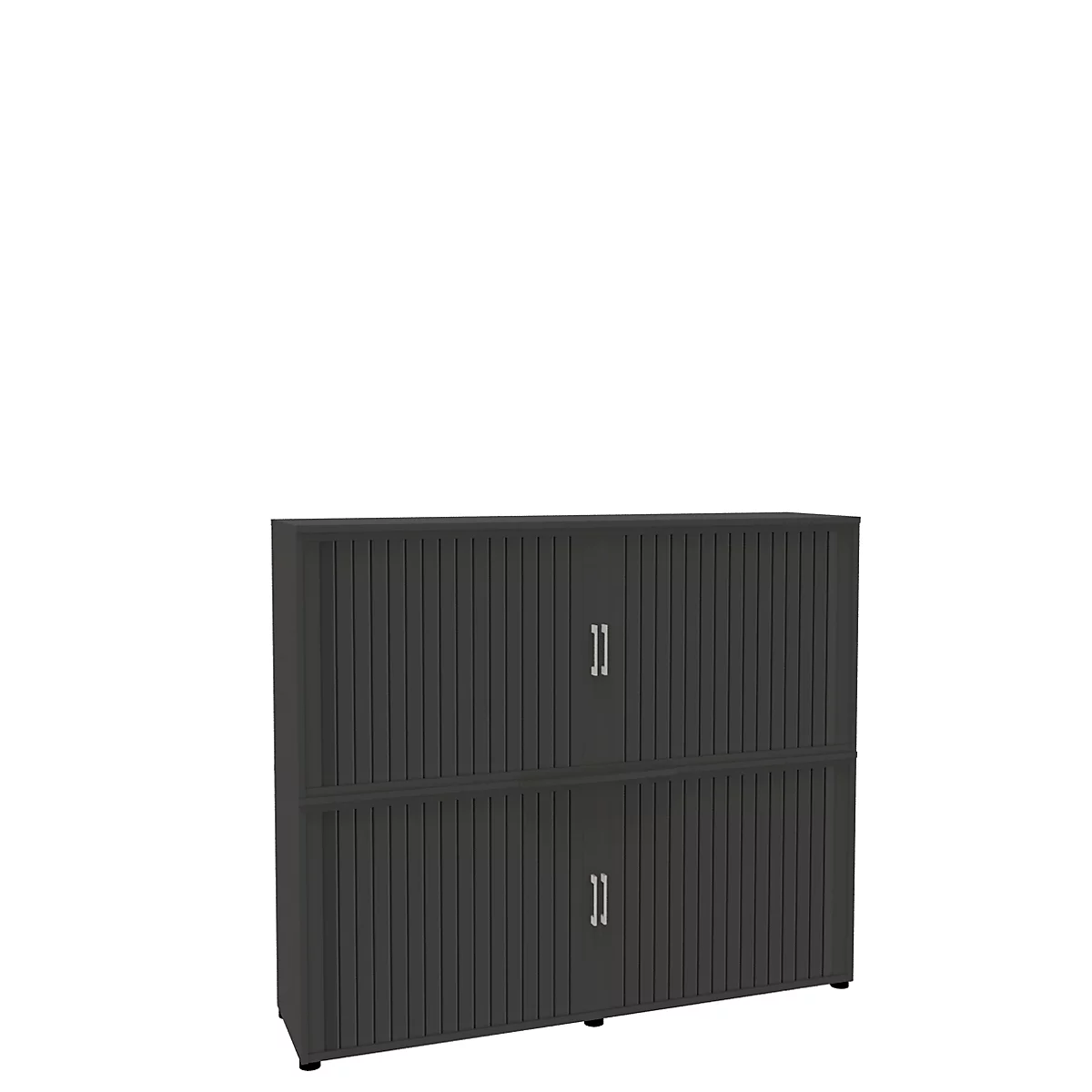 Roldeurkast, 4 ordnerhoogten, 2-delig, met middenwand, B 1800 mm, grafiet