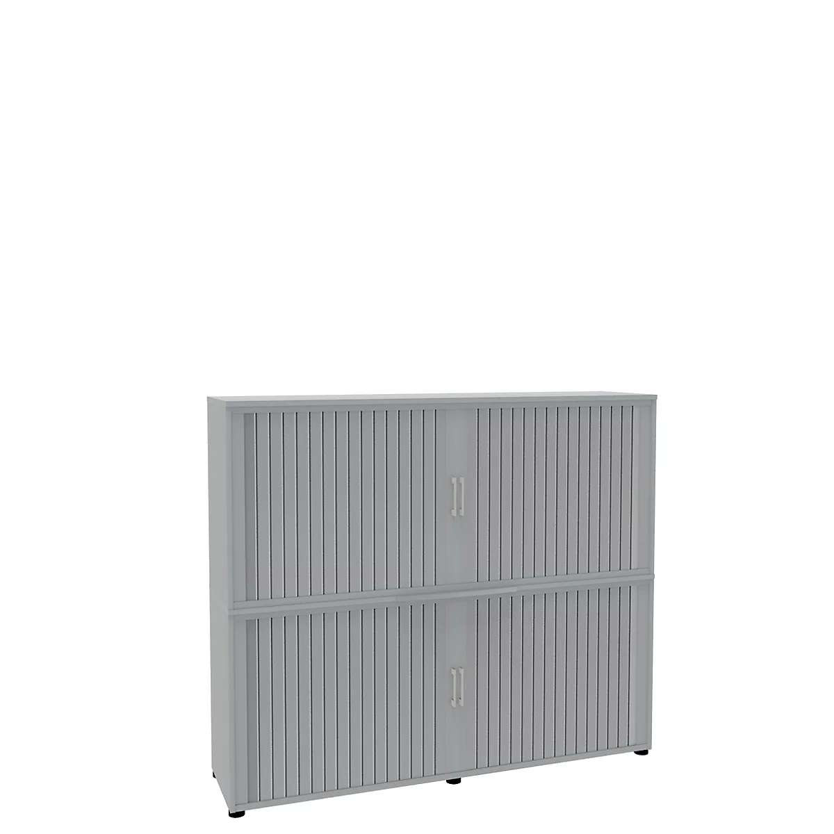 Roldeurkast, 4 ordnerhoogten, 2-delig, met middenwand, B 1800 mm, lichtgrijs