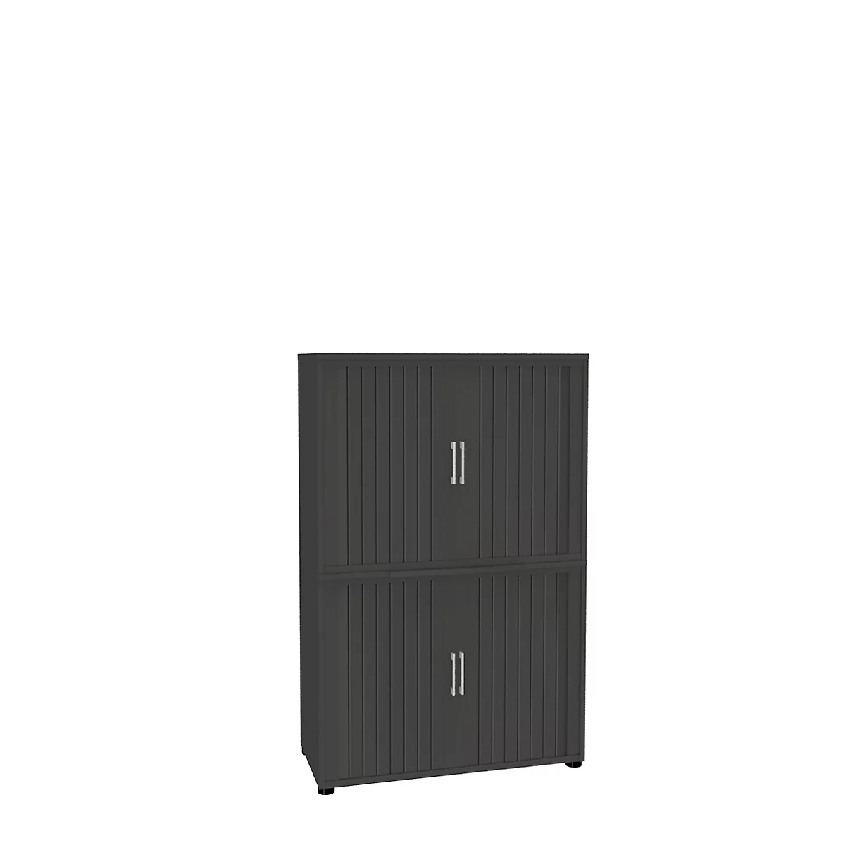 Roldeurkast, 4 ordnerhoogten, 2-delig, zonder middenwand, B 1000 mm, grafiet