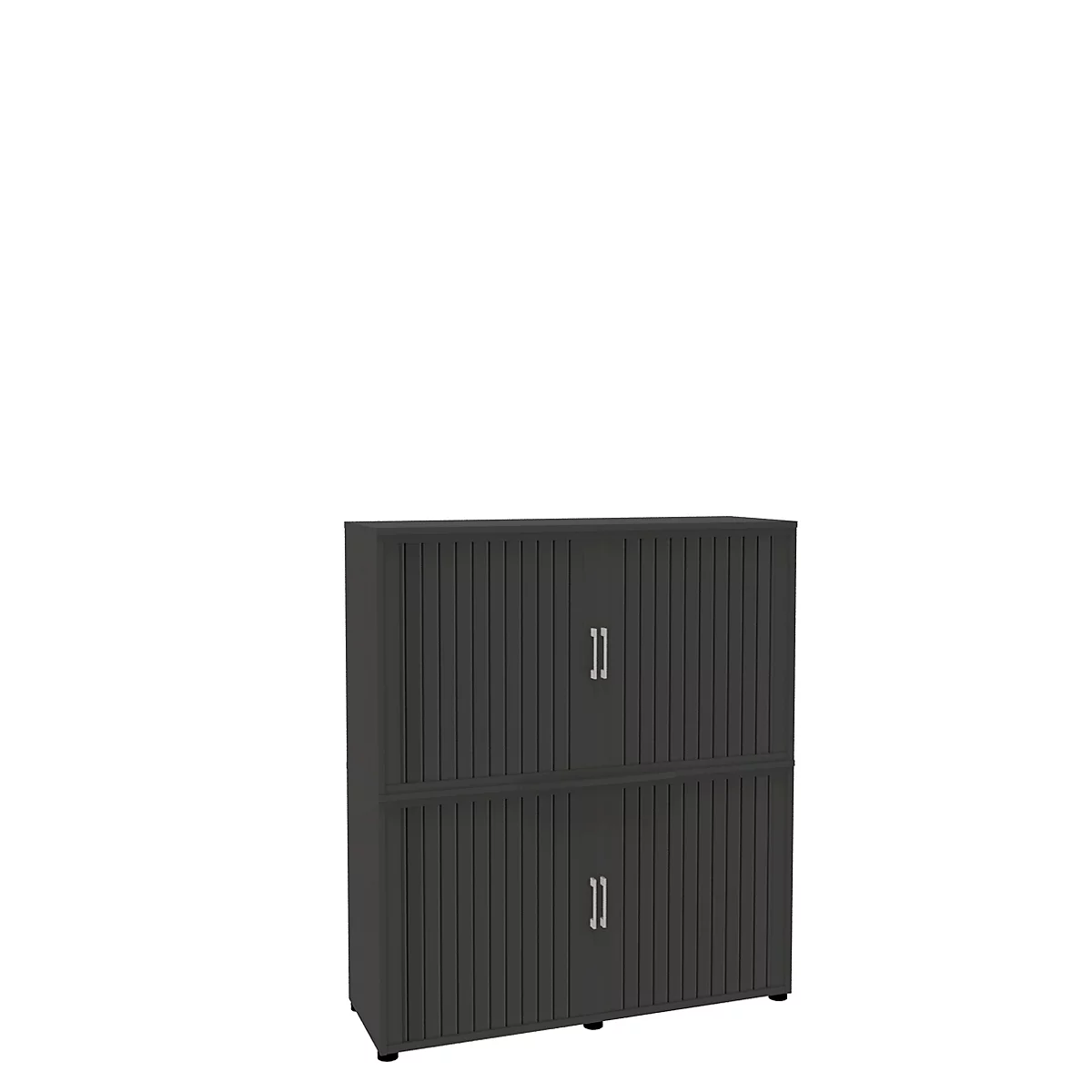 Roldeurkast, 4 ordnerhoogten, 2-delig, zonder middenwand, B 1350 mm, grafiet