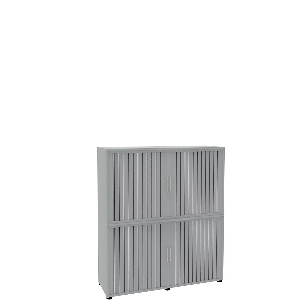 Roldeurkast, 4 ordnerhoogten, 2-delig, zonder middenwand, B 1350 mm, lichtgrijs