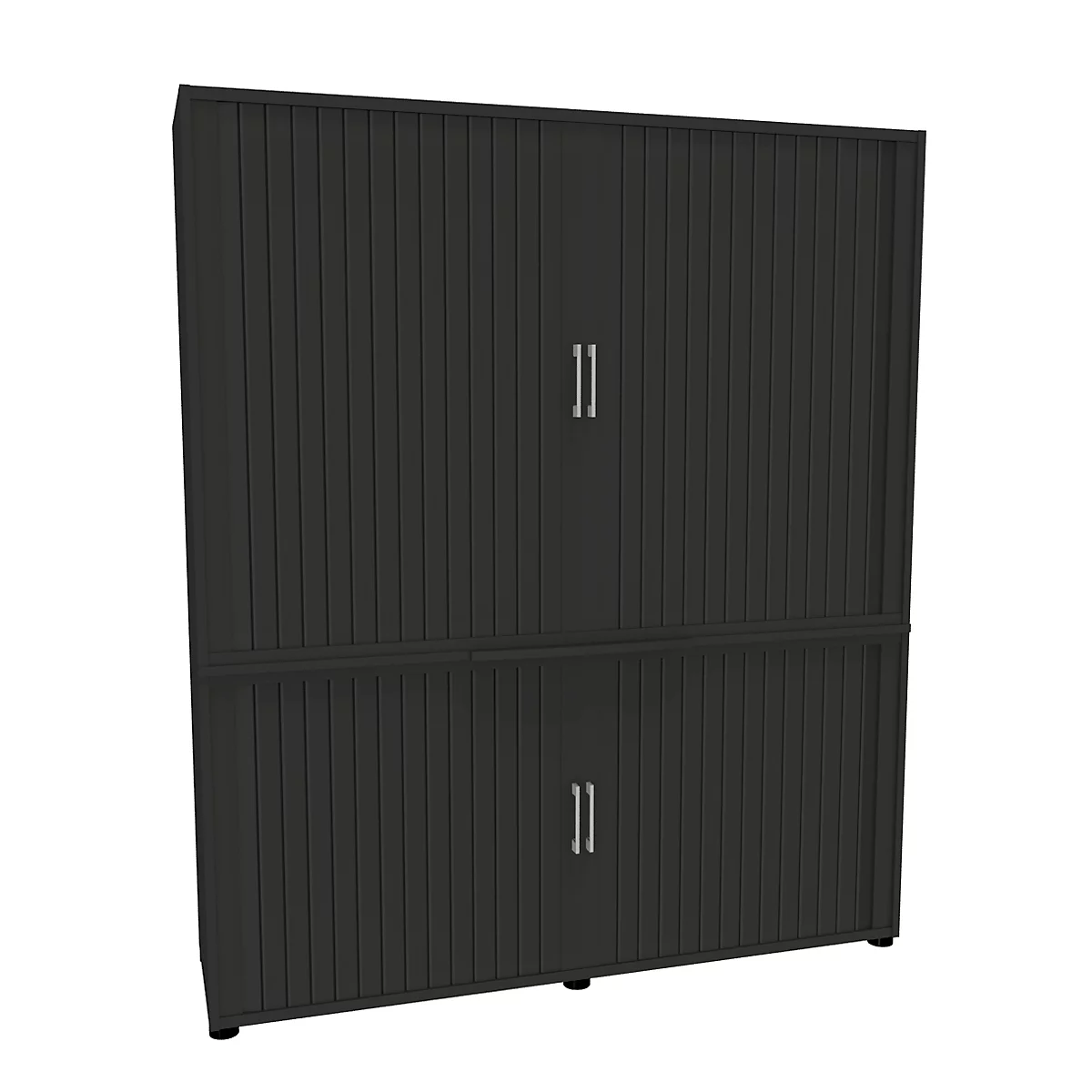 Roldeurkast, 5 ordnerhoogten, 2-delig, met middenwand, B 1600 mm, grafiet