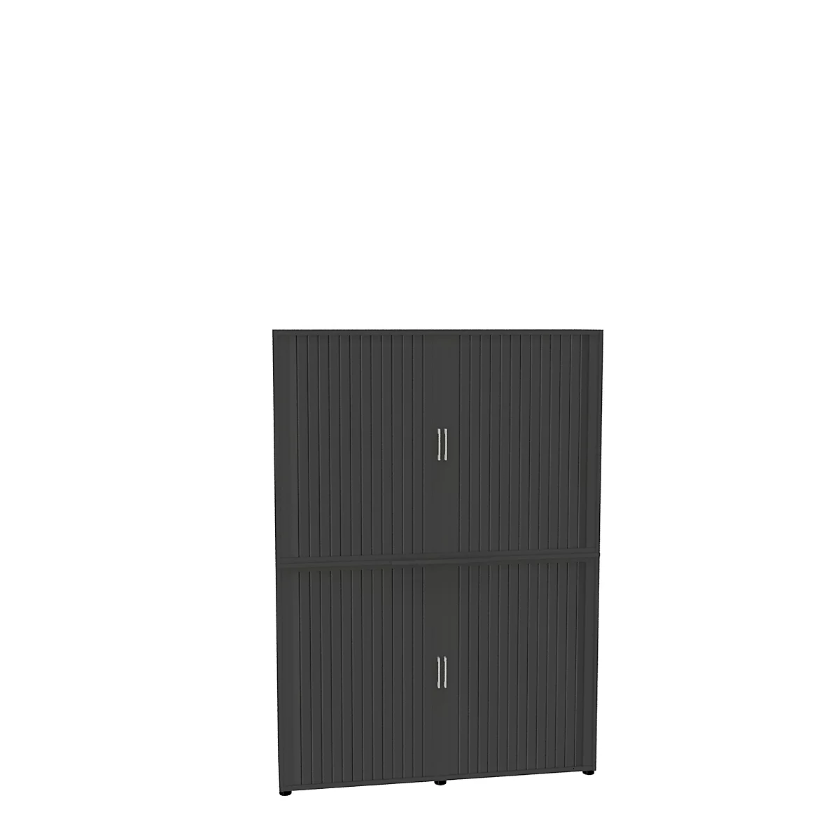 Roldeurkast, 6 ordnerhoogten, 2-delig, met middenwand, B 1600 mm, grafiet