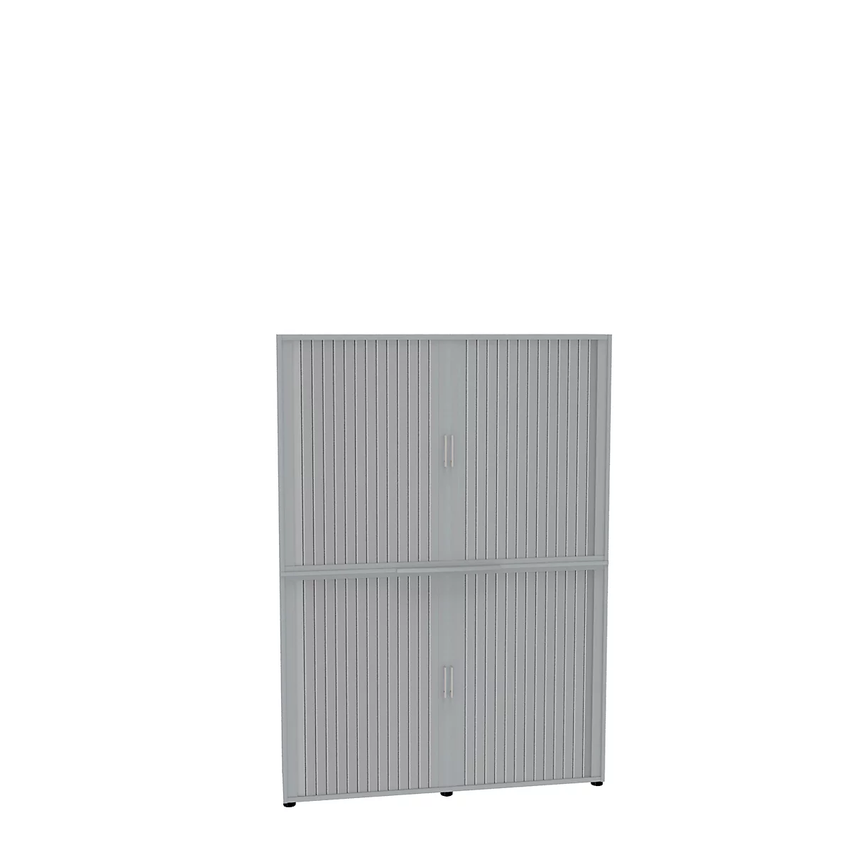Roldeurkast, 6 ordnerhoogten, 2-delig, met middenwand, B 1600 mm, lichtgrijs