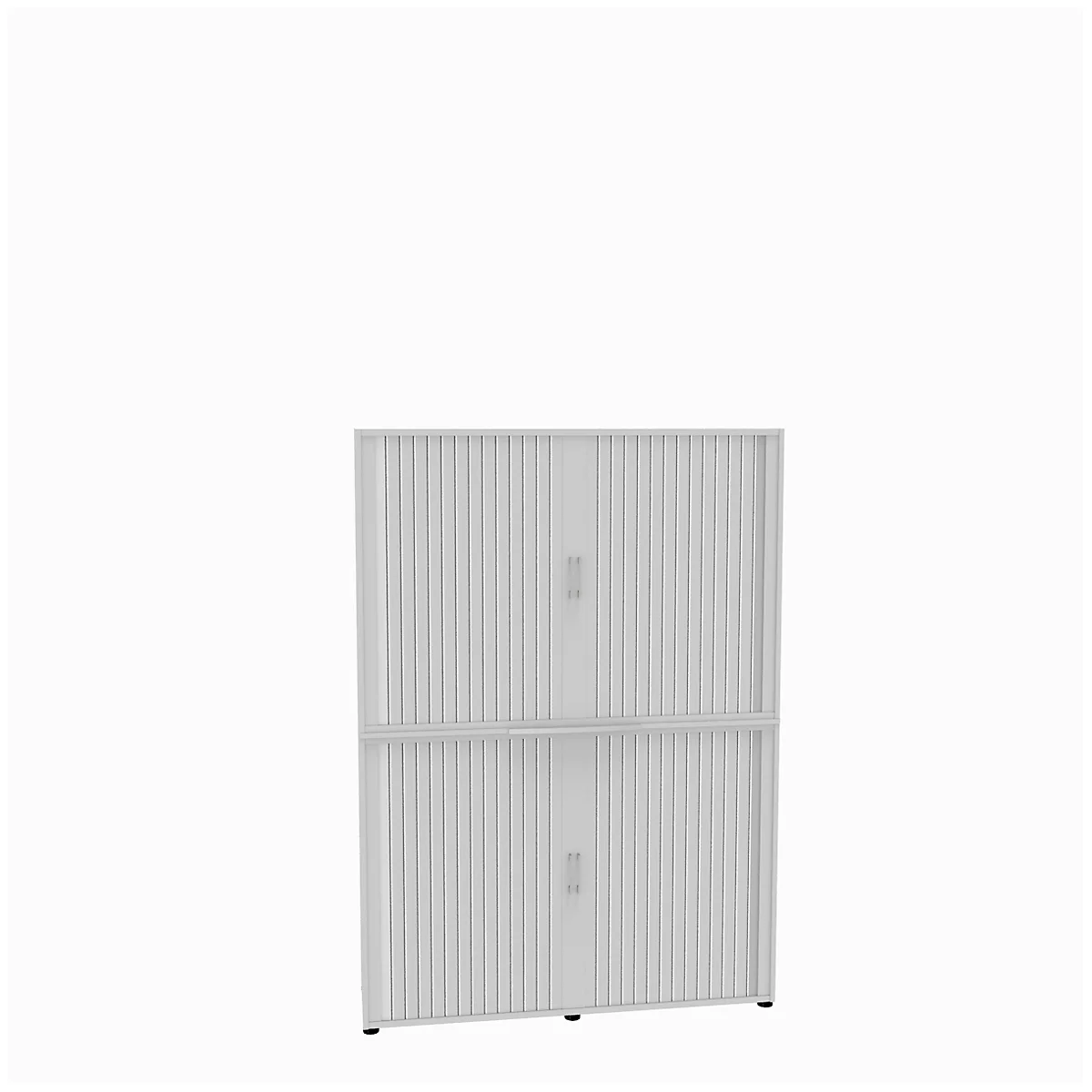 Roldeurkast, 6 ordnerhoogten, 2-delig, met middenwand, B 1600 mm, wit