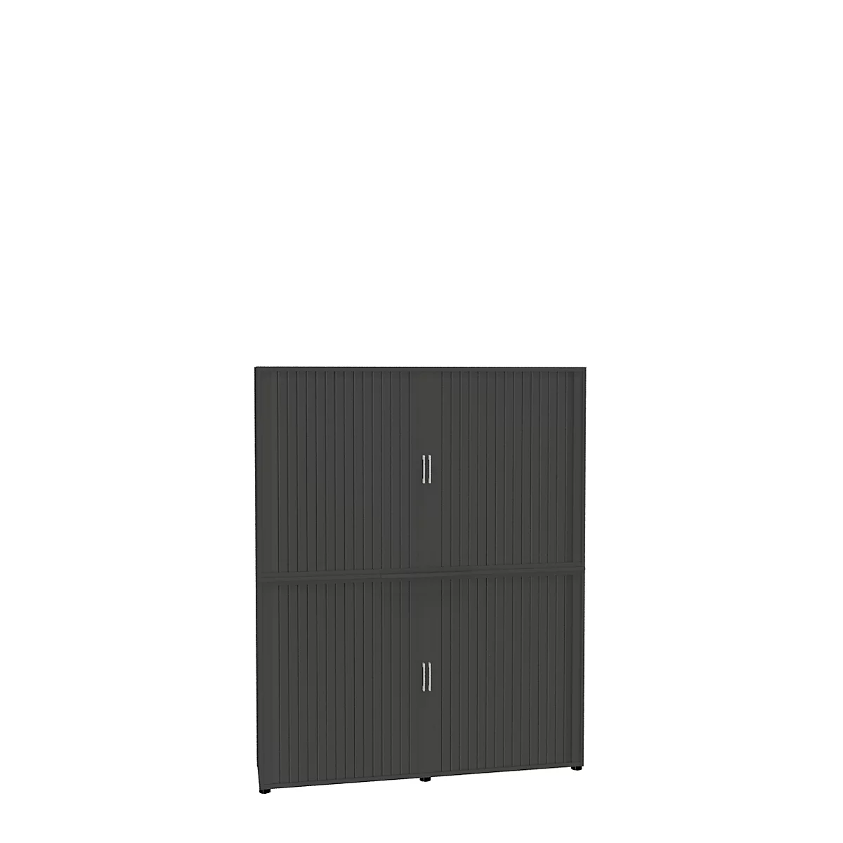 Roldeurkast, 6 ordnerhoogten, 2-delig, met middenwand, B 1800 mm, grafiet