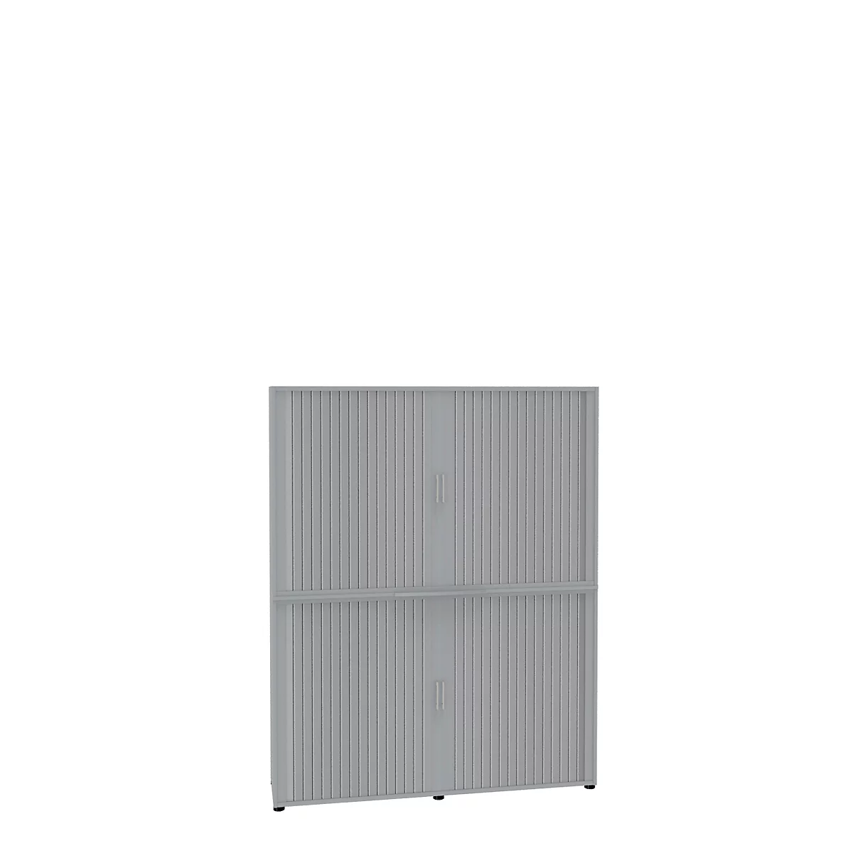 Roldeurkast, 6 ordnerhoogten, 2-delig, met middenwand, B 1800 mm, lichtgrijs