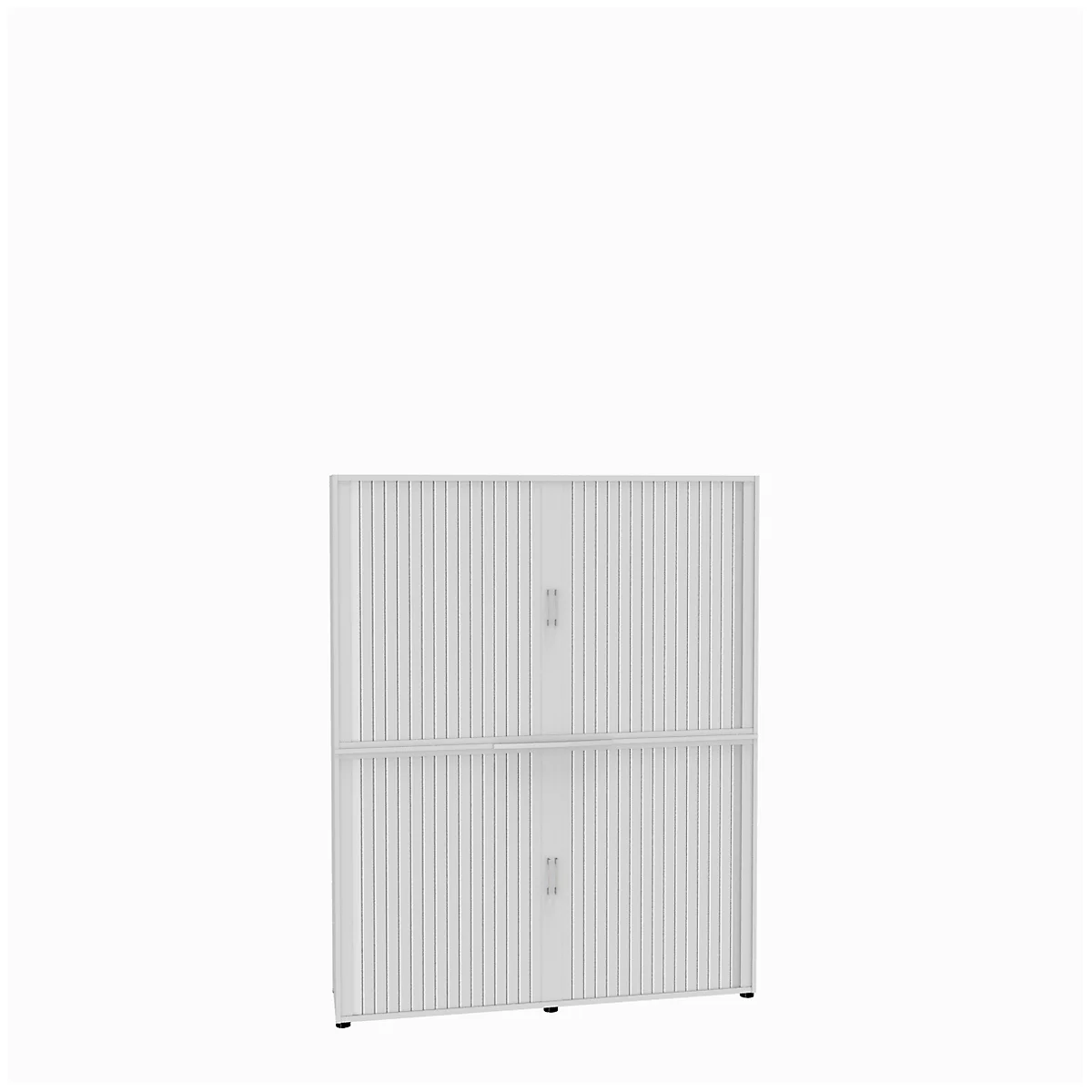 Roldeurkast, 6 ordnerhoogten, 2-delig, met middenwand, B 1800 mm, wit