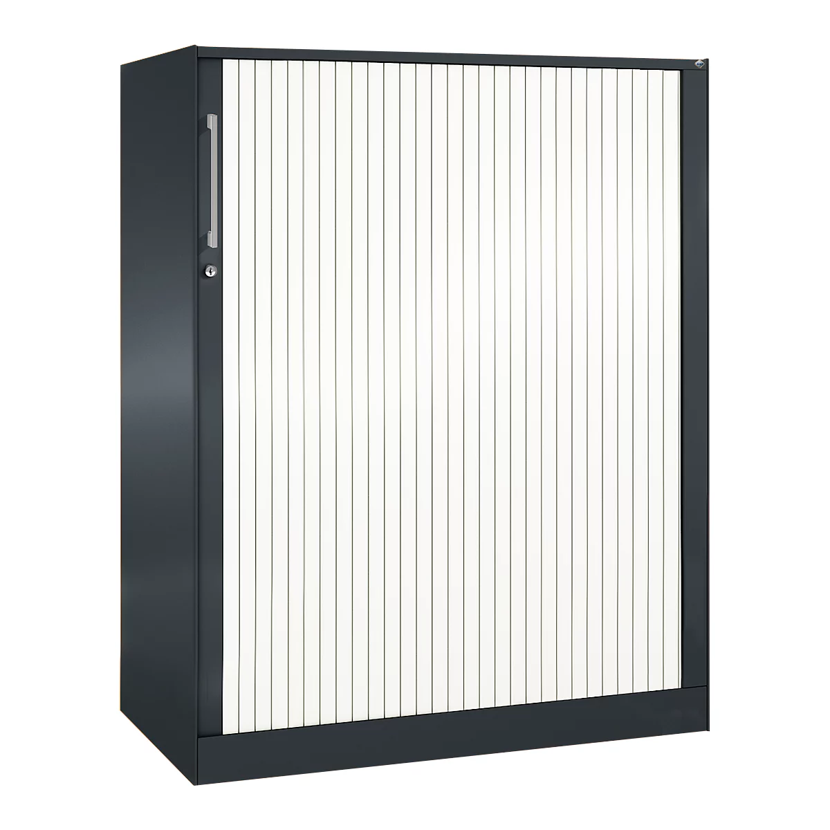 Roldeurkast ASISTO C 3000, 3 ordnerhoogten, B 1000 mm, antraciet/wit