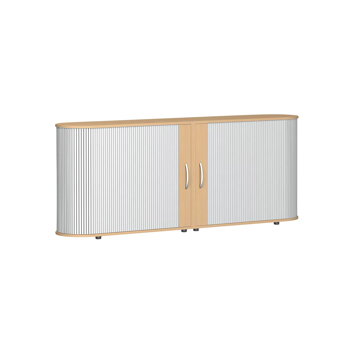 Roldeurkast met dwarse roldeuren Alicante, B 2000 x D 400 x H 828 mm, beukenpatroon