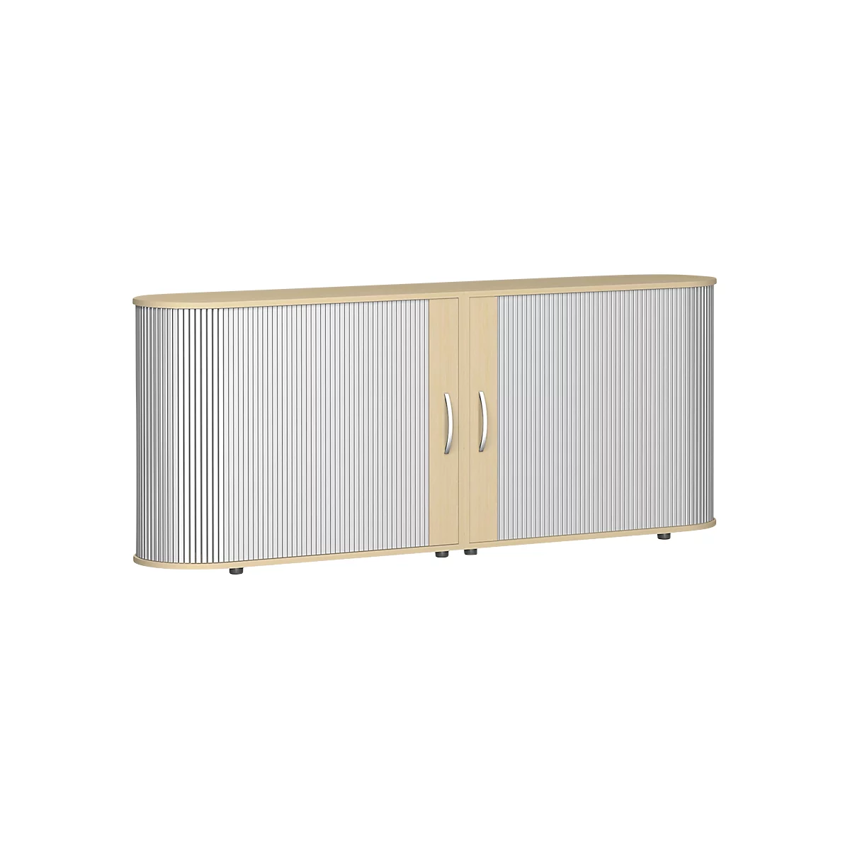 Roldeurkast met dwarse roldeuren Alicante, B 2000 x D 400 x H 828 mm, esdoornpatroon