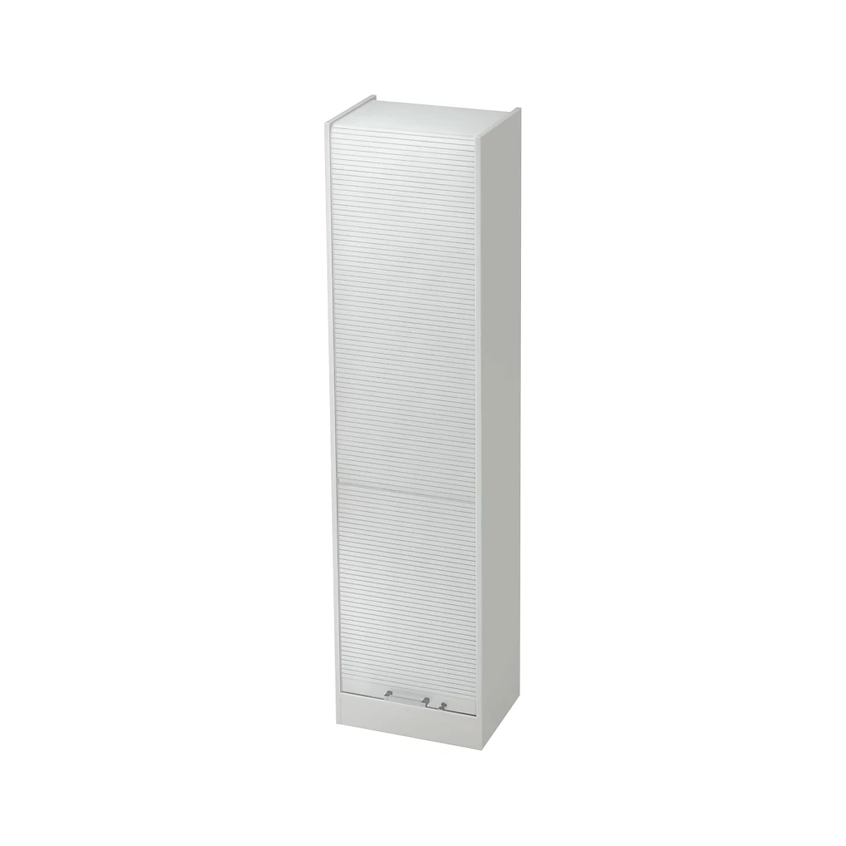 Roldeurkast TARVIS, 5 ordnerhoogten, afsluitbaar, B 500 x D 400 x H 2004 mm, lichtgrijs/lichtgrijs