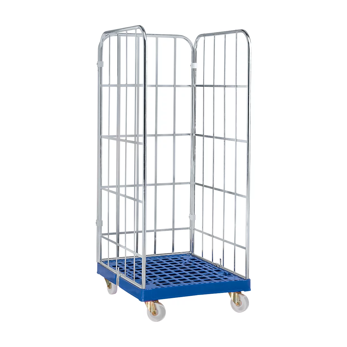 Roll conteneur, 3 côtés, bleu RAL 5010