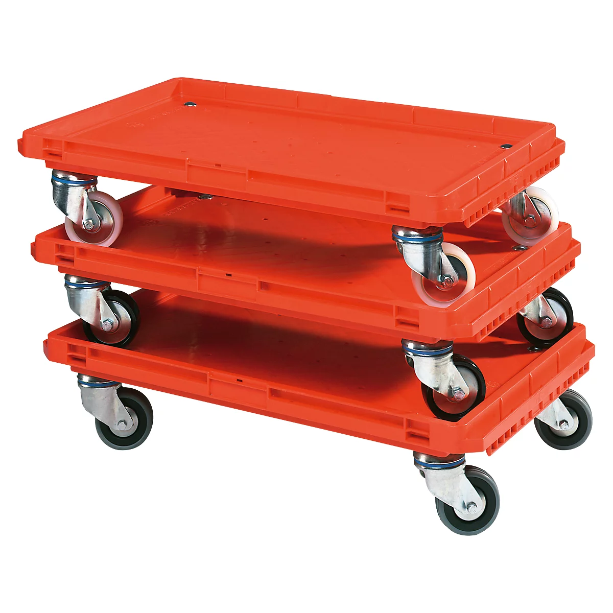 Roll-Fix, kunststof wielen, rood, 600 x 400 x 125 mm