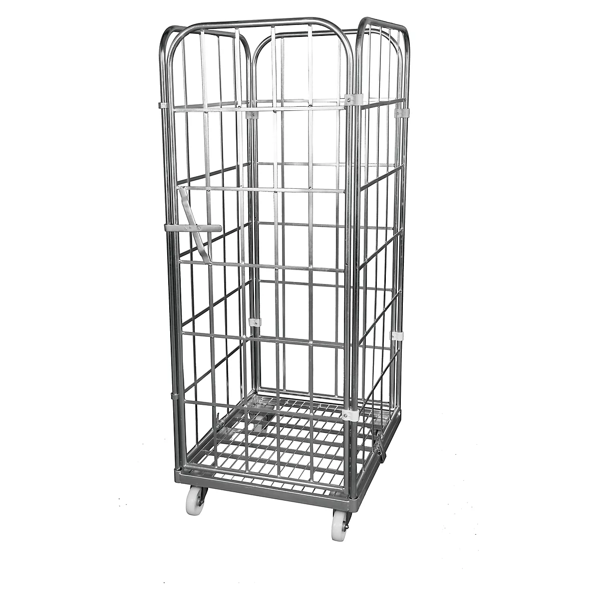 Rollbox, 4-seitig, Stahl-Bodenplatte, mit Vorderwand, H 1640 mm