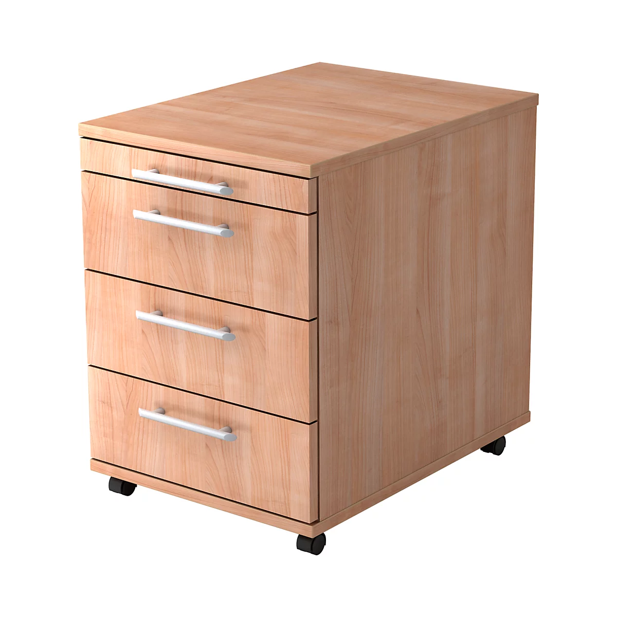 Rollcontainer, 3 Schübe, Nussbaum-Dekor