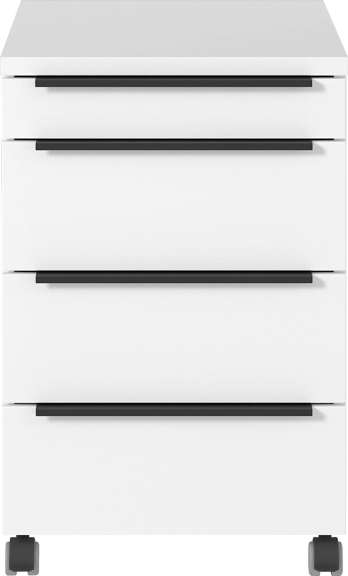 Rollcontainer, 4 Schubladen inkl. Utensilienfach, B 420 x T 600 x H 630 mm, weiß