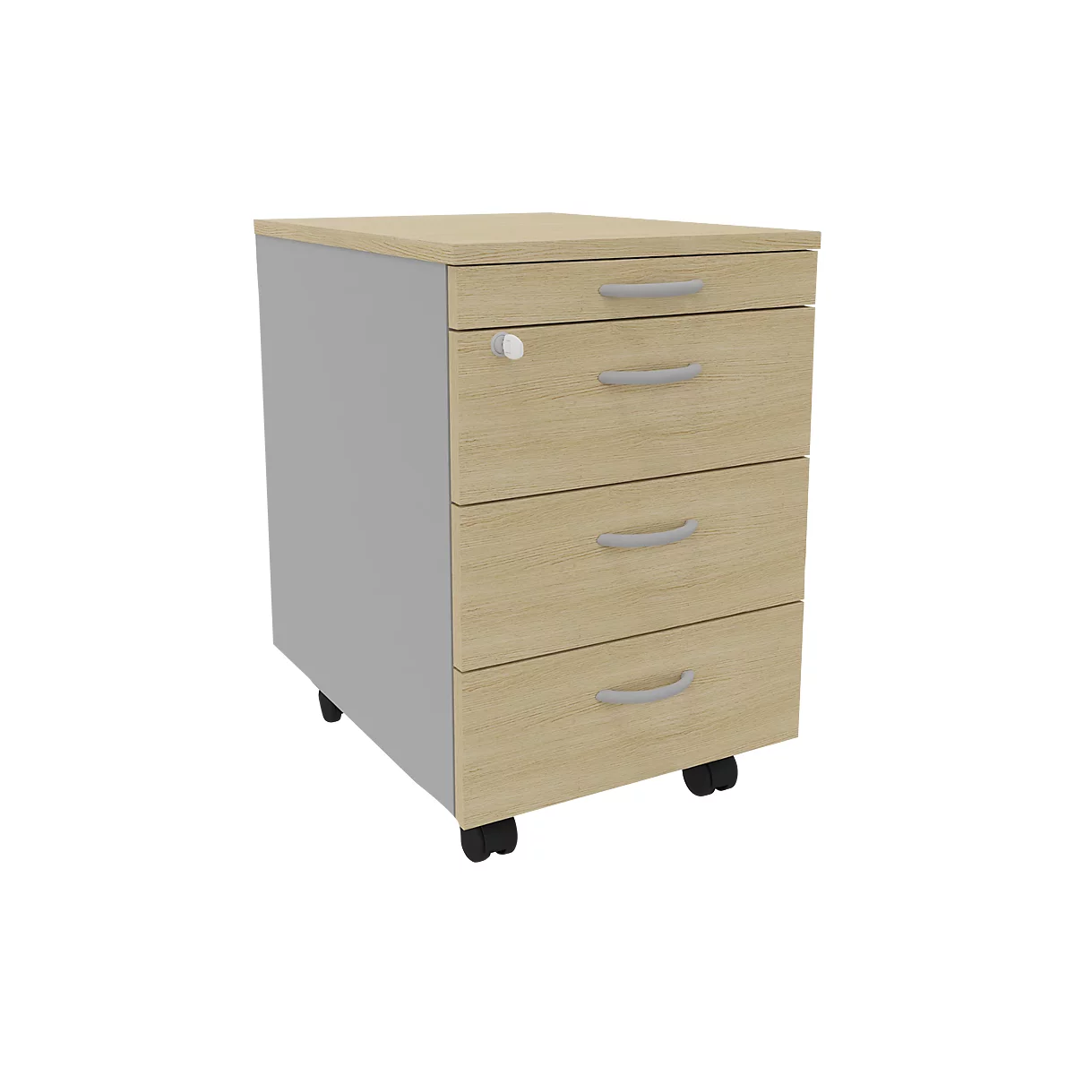 Rollcontainer ARLON-OFFICE, B 420 x T 560 x H 585 mm, Eiche-Dekor