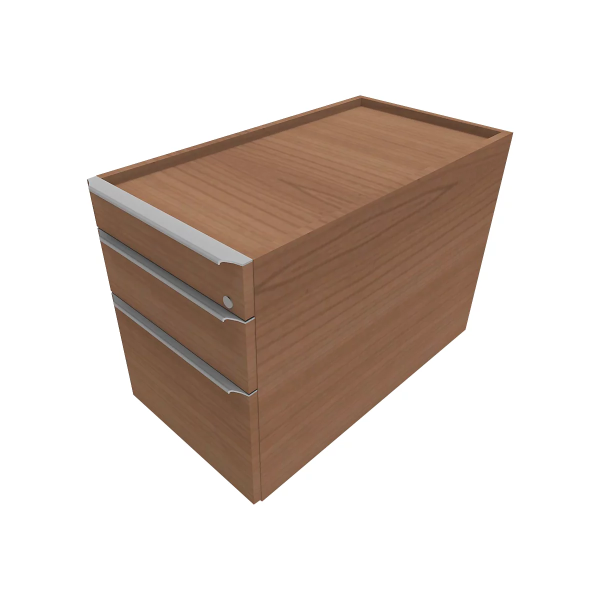 Rollcontainer QUANDOS BOX, 1 + 1 Schub, HR-Auszug, B 430 x T 800 x H 570 mm, Kirsche Romana