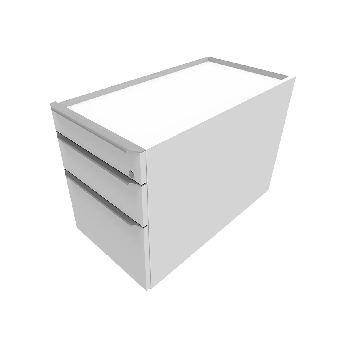 Rollcontainer QUANDOS BOX, 1 + 1 Schub, HR-Auszug, B 430 x T 800 x H 570 mm, weiß