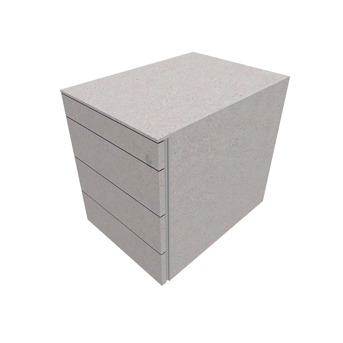 Rollcontainer SOLUS PLAY, 1+ 3 Schübe, grifflos, B 430 x T 600 x H 562 mm, Ceramic grey