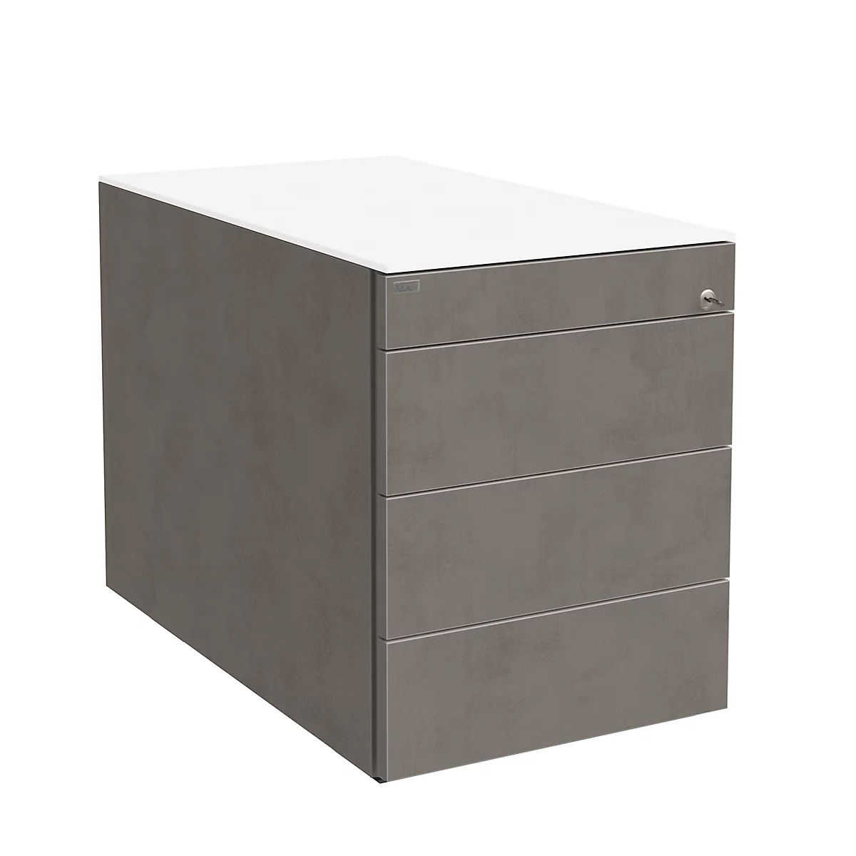 Rollcontainer SOLUS PLAY, 1 + 3 Schübe, grifflos, B 430 x T 777 x H 562 mm, Ceramic grey