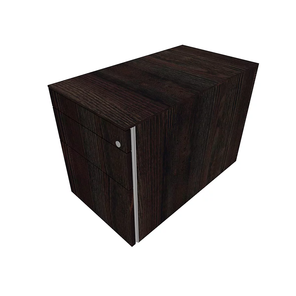 Rollcontainer SOLUS PLAY, 1 Utensilienauszug, 1 Schub, 1 HR-Auszug, grifflos, Mooreiche