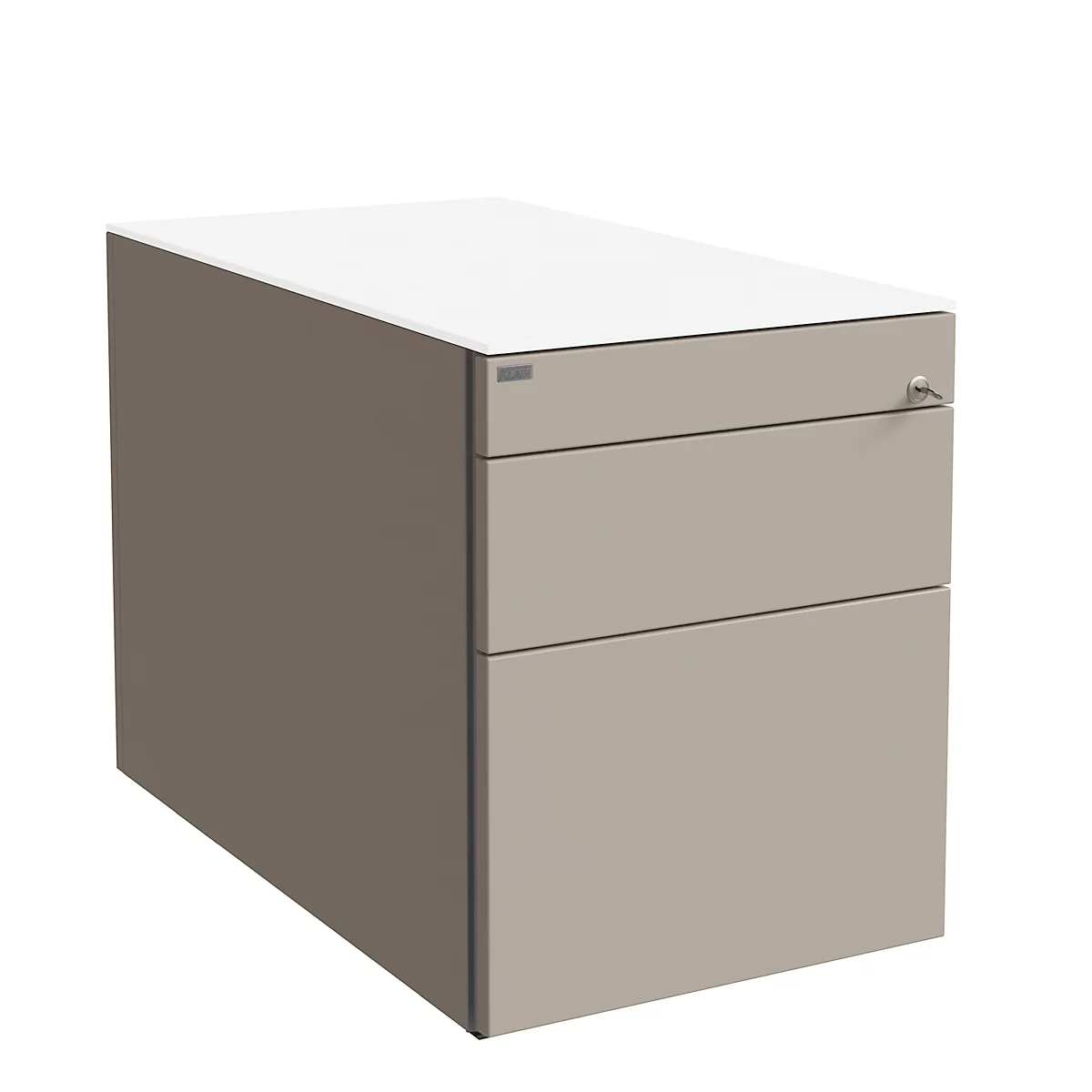 Rollcontainer SOLUS PLAY, 1 Utensilienauszug, 1 Schub, 1 HR-Auszug, grifflos, Stone grey