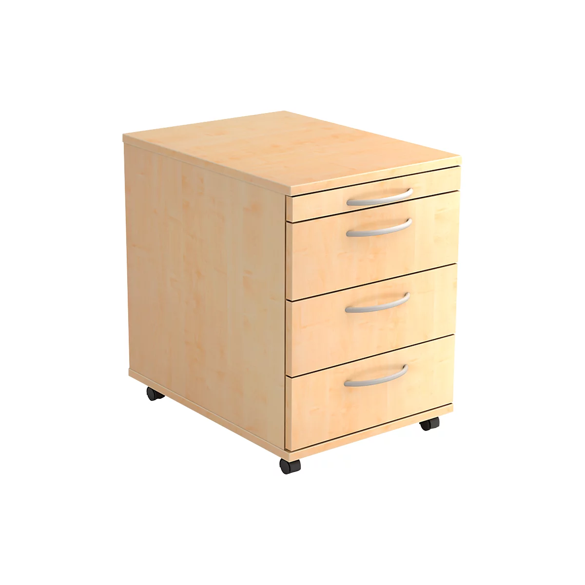 Rollcontainer TARA, 3 Schübe, B 428 x T 580 x H 590 mm, Ahorn-Dekor
