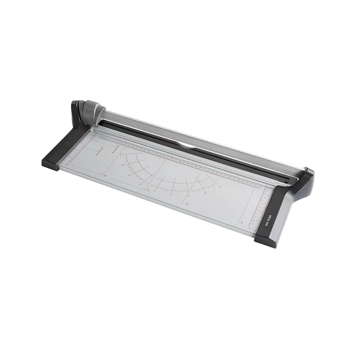 Rollenschneidemaschine A3 SH R38, für Formate bis A3, Schneidleistung 8 Blatt, B 210 x T 610 x H 72 mm, Metall, silber-schwarz