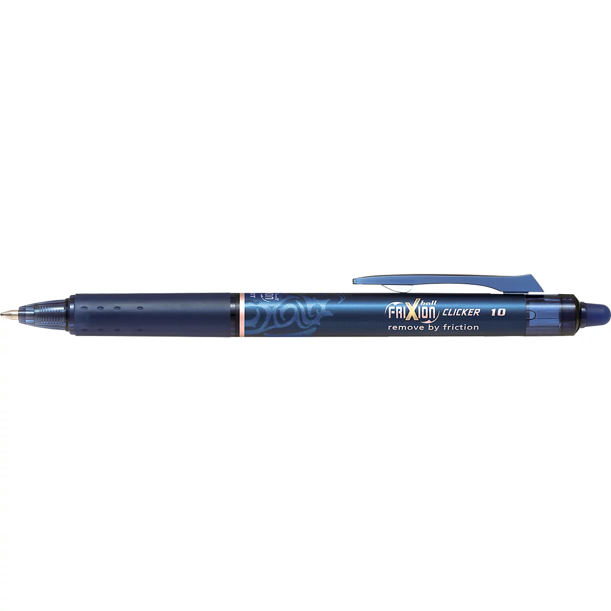 Roller FRIXION Clicker, diamètre mini 1 mm, épaisseur de trait 0,6 mm, bleu noir, 12 pièces