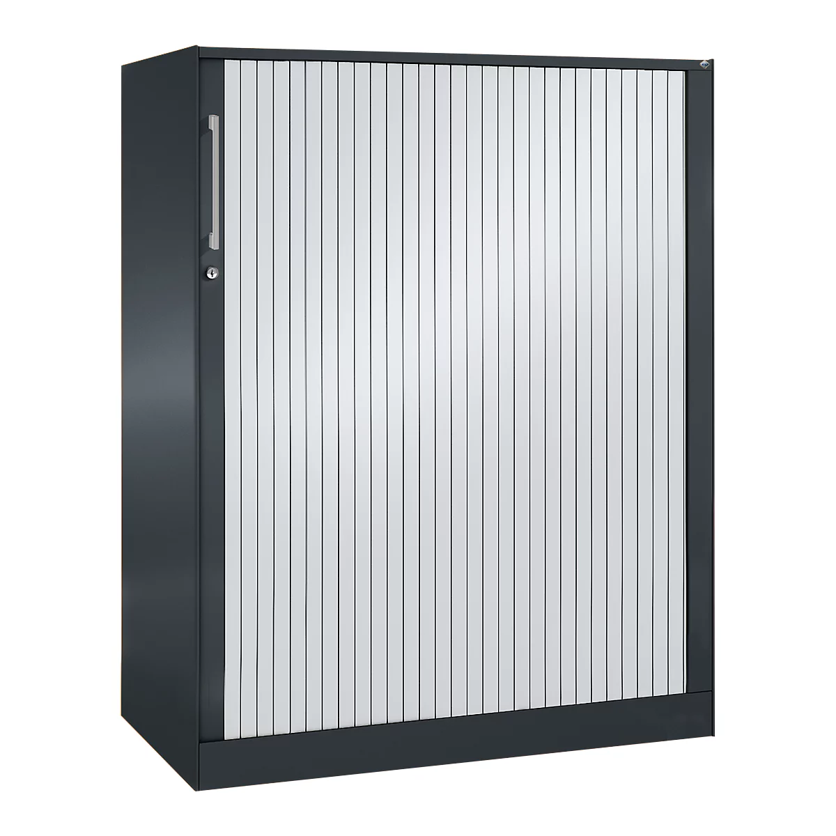 Rollladenschrank ASISTO C 3000, 3 Ordnerhöhen, B 1000 mm, anthrazit/alusilber