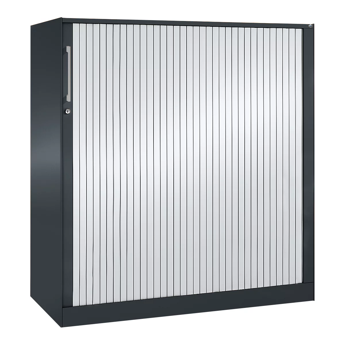 Rollladenschrank ASISTO C 3000, 3 Ordnerhöhen, B 1200 mm, anthrazit/alusilber