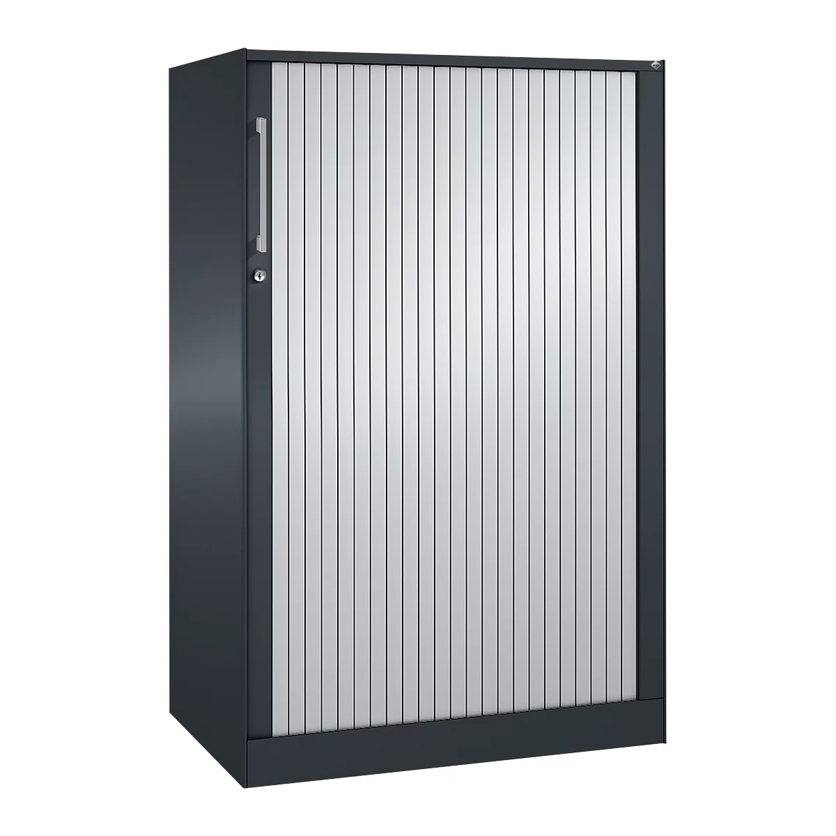 Rollladenschrank ASISTO C 3000, 3 Ordnerhöhen, B 800 mm, anthrazit/alusilber