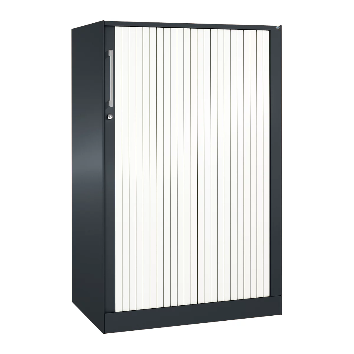 Rollladenschrank ASISTO C 3000, 3 Ordnerhöhen, B 800 mm, anthrazit/weiß