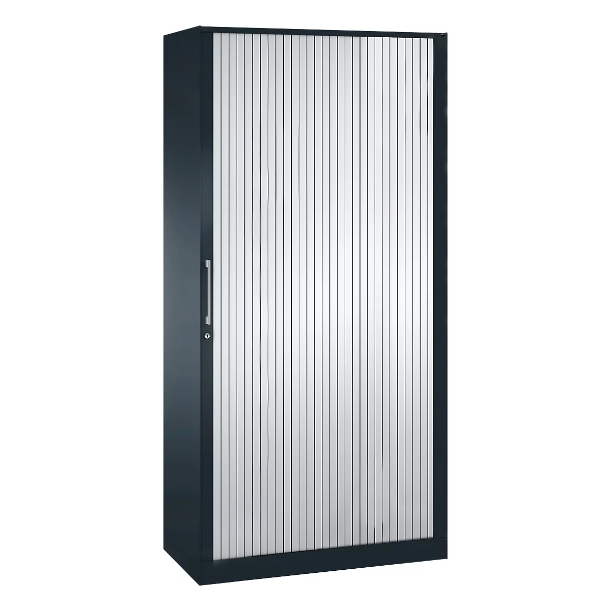 Rollladenschrank ASISTO C 3000, 5 Ordnerhöhen, B 1000 mm, anthrazit/alusilber