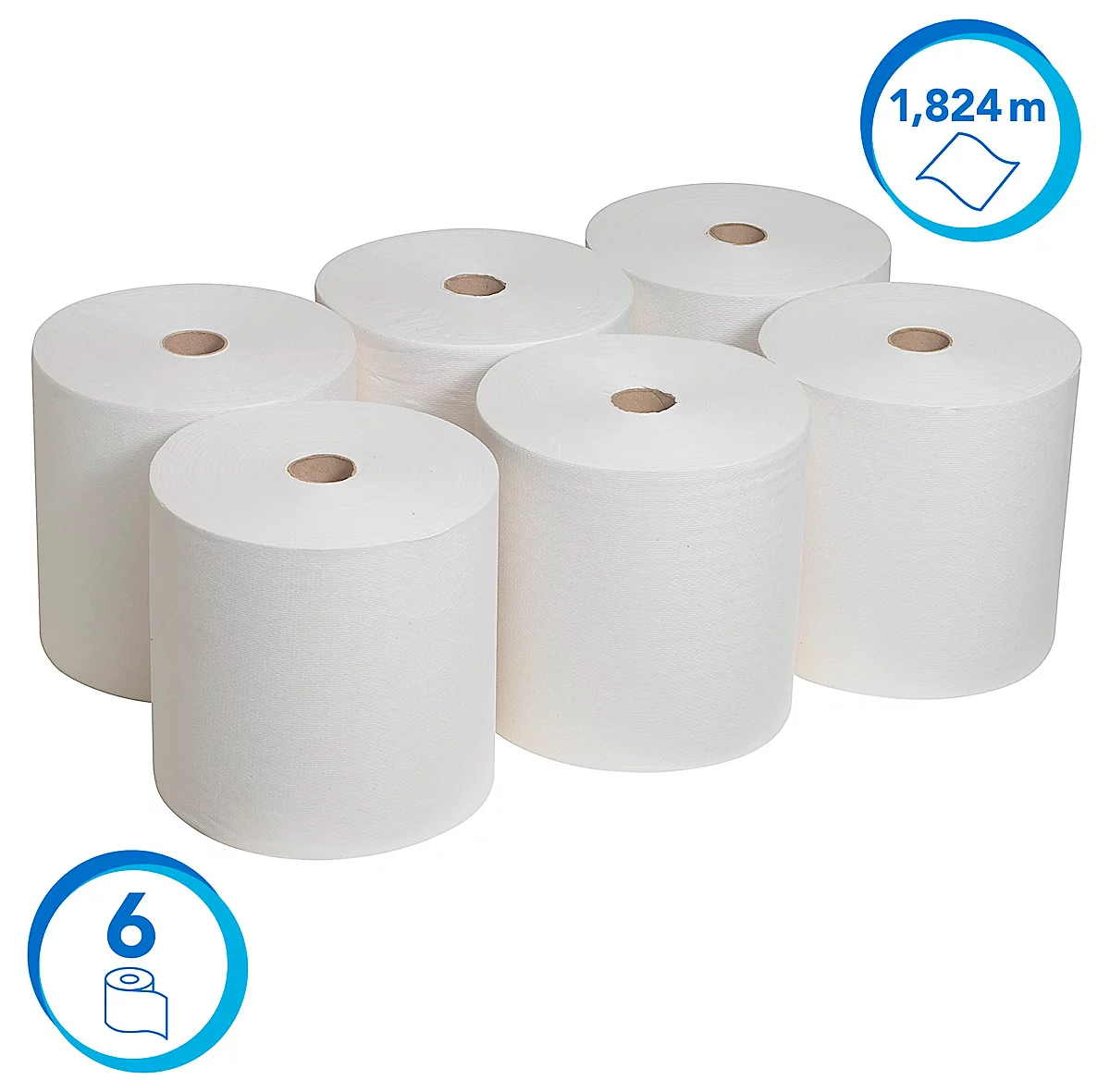 Rollo de papel Scott® 6667, resistente al desgarro, 1 capa, 6 rollos á 304 m, blanco