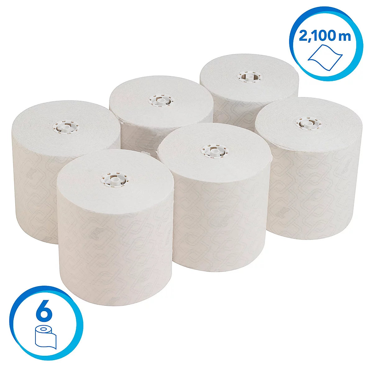 Rollo de papel Scott® Essential 6691, 1 capa, 6 rollos á 350 m, total 2100 m, blanco