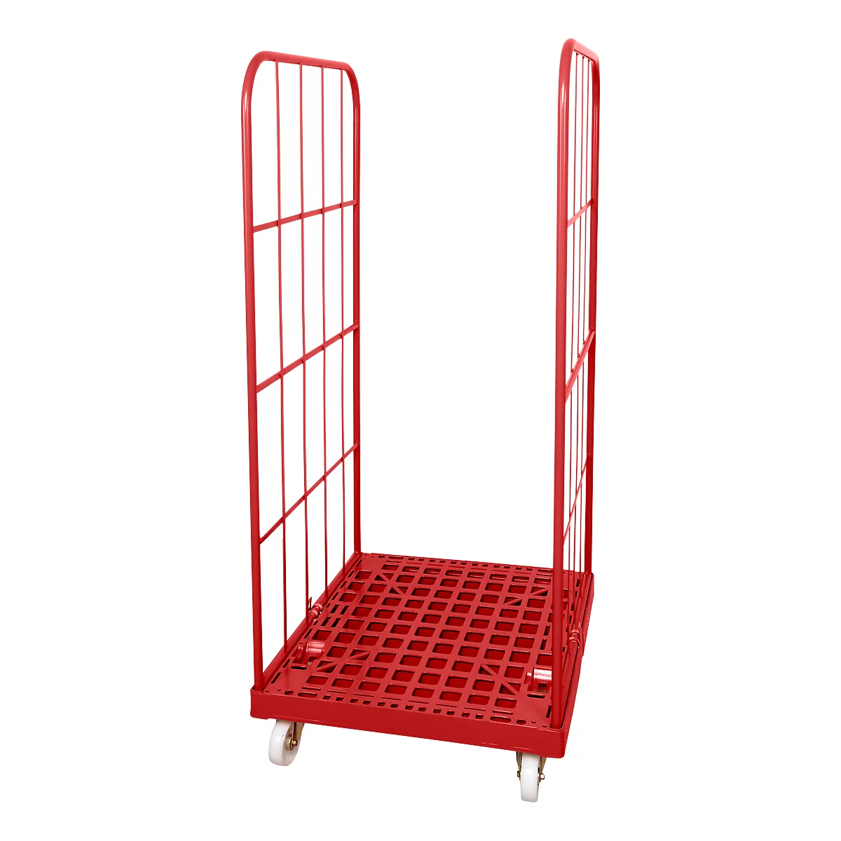 Rollplatte, Kunststoff, mit 2 Seitengittern, H 1550 mm, feuerrot RAL 3000
