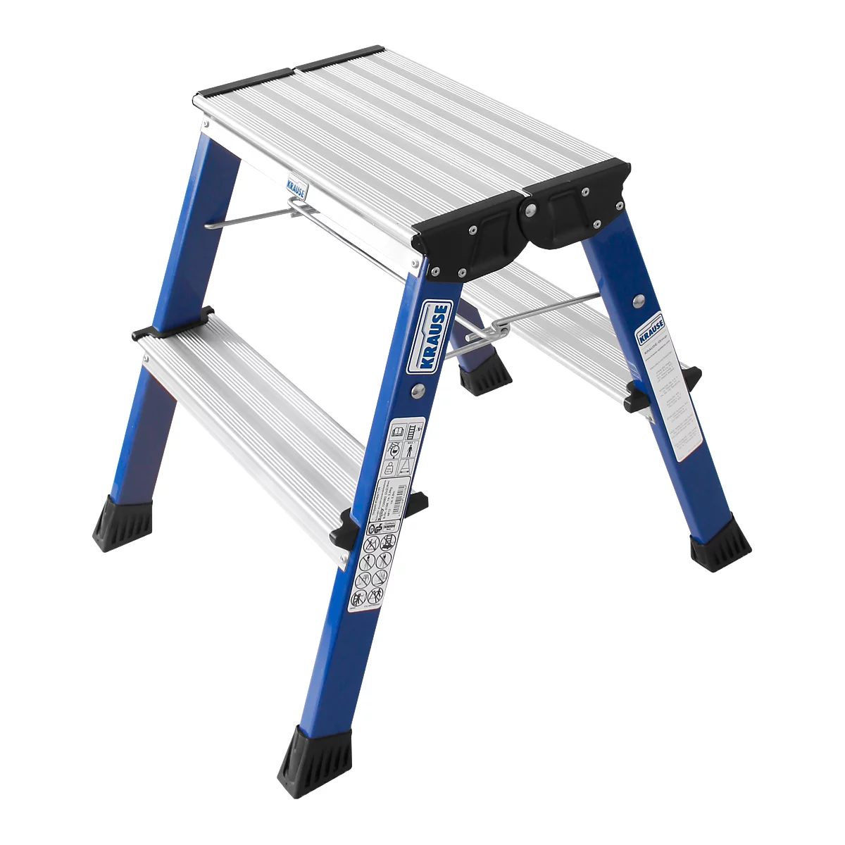 Rolly dubbele inklapbare trap, 2 x 2 treden, blauw