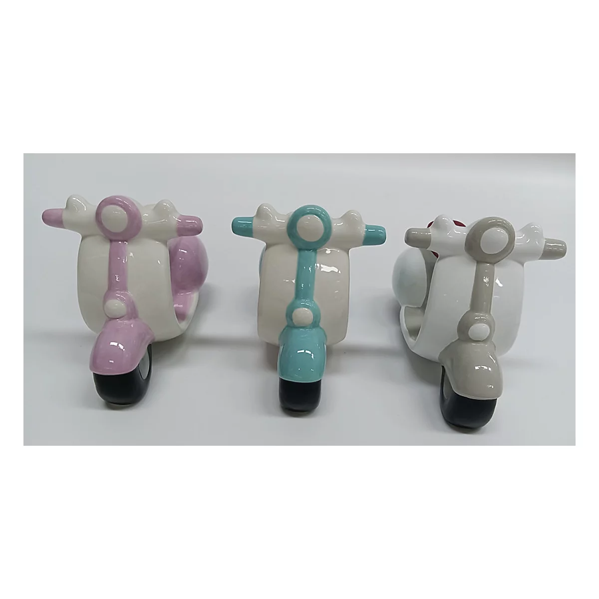 ROOST Caisse d'épargne Vespa, set de tirelires , porcelaine, vidables, 3 pièces, assorties